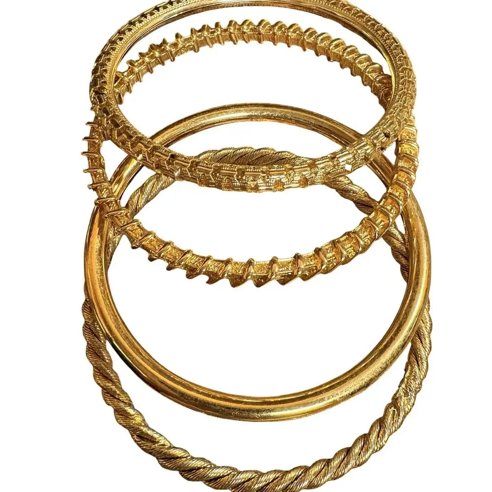 Camrose & Kross (JBK) Gold Tone Bangles Set Of Four Vintage
